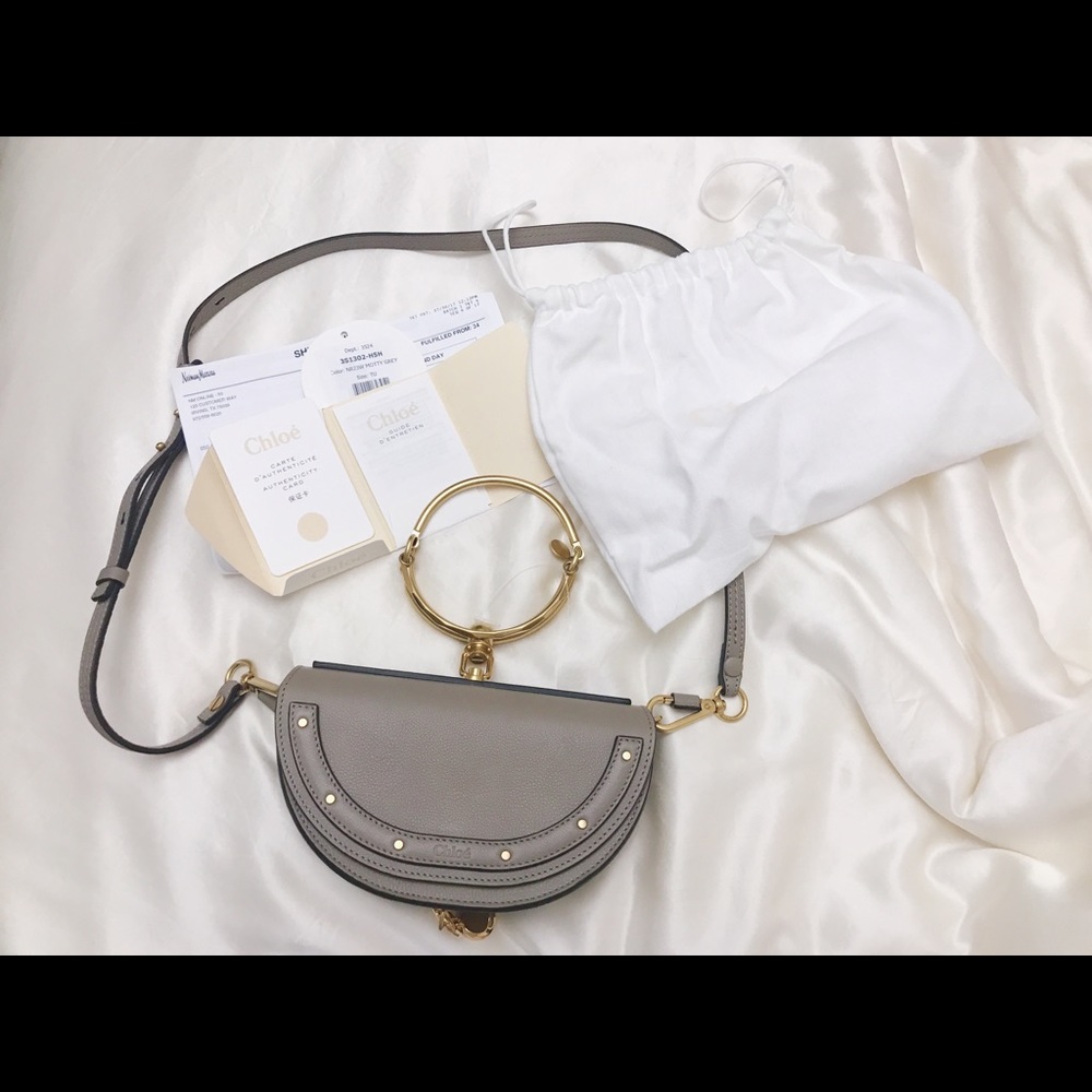 Chloe Small Nile Minaudière Gray Smooth Calfskin